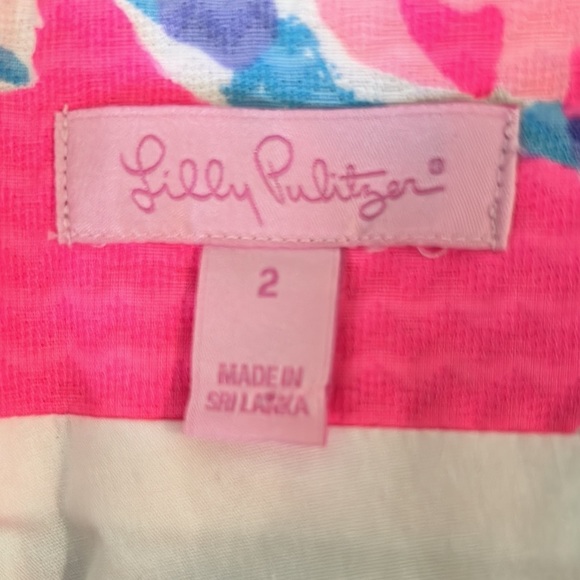 Lilly Pulitzer Pink Marigold Swept By The Tides Mini Skort Skirt - 2 - Picture 14 of 16